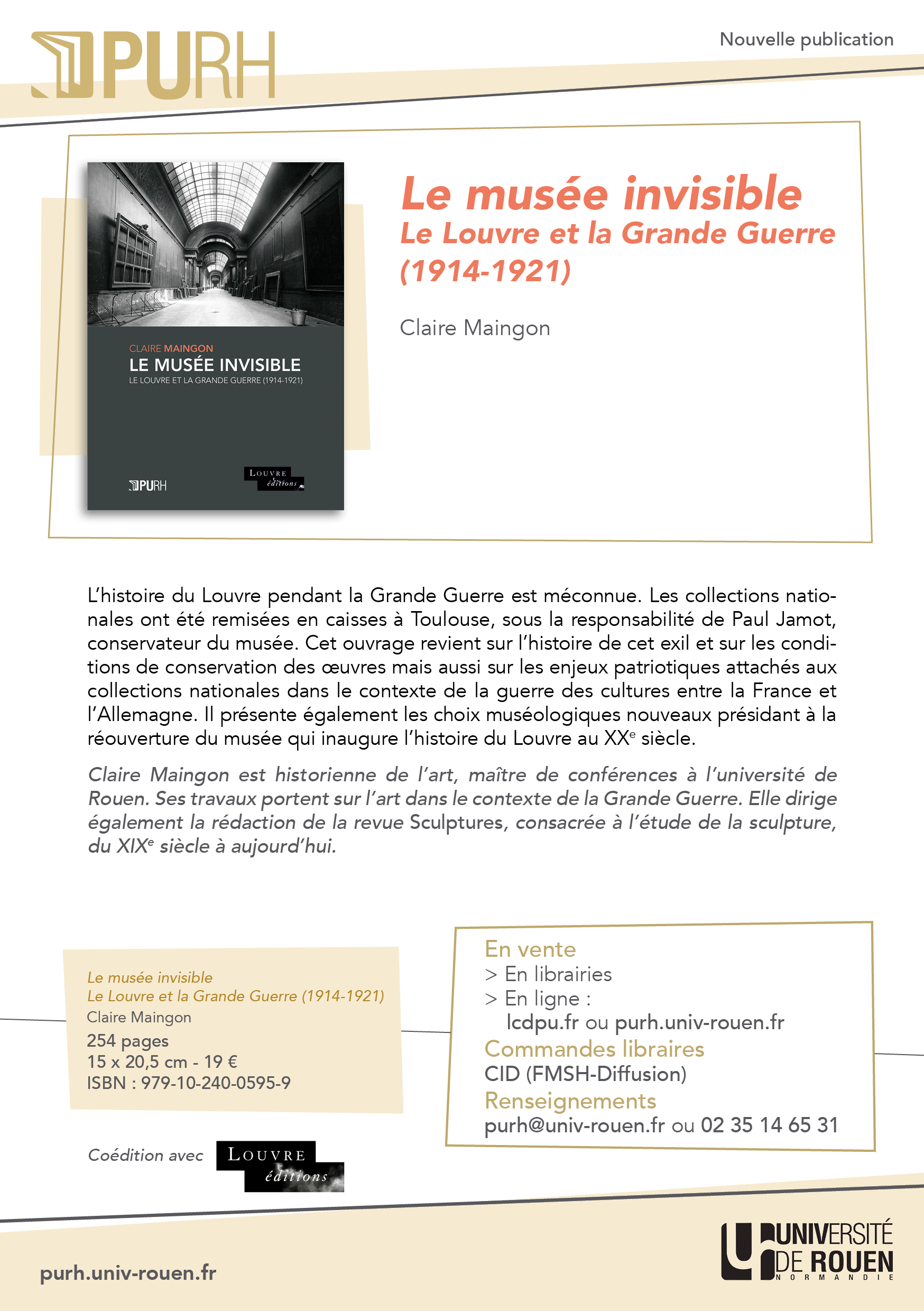 Le musée invisible – Le Louvre et la Grande Guerre (1914-1921)