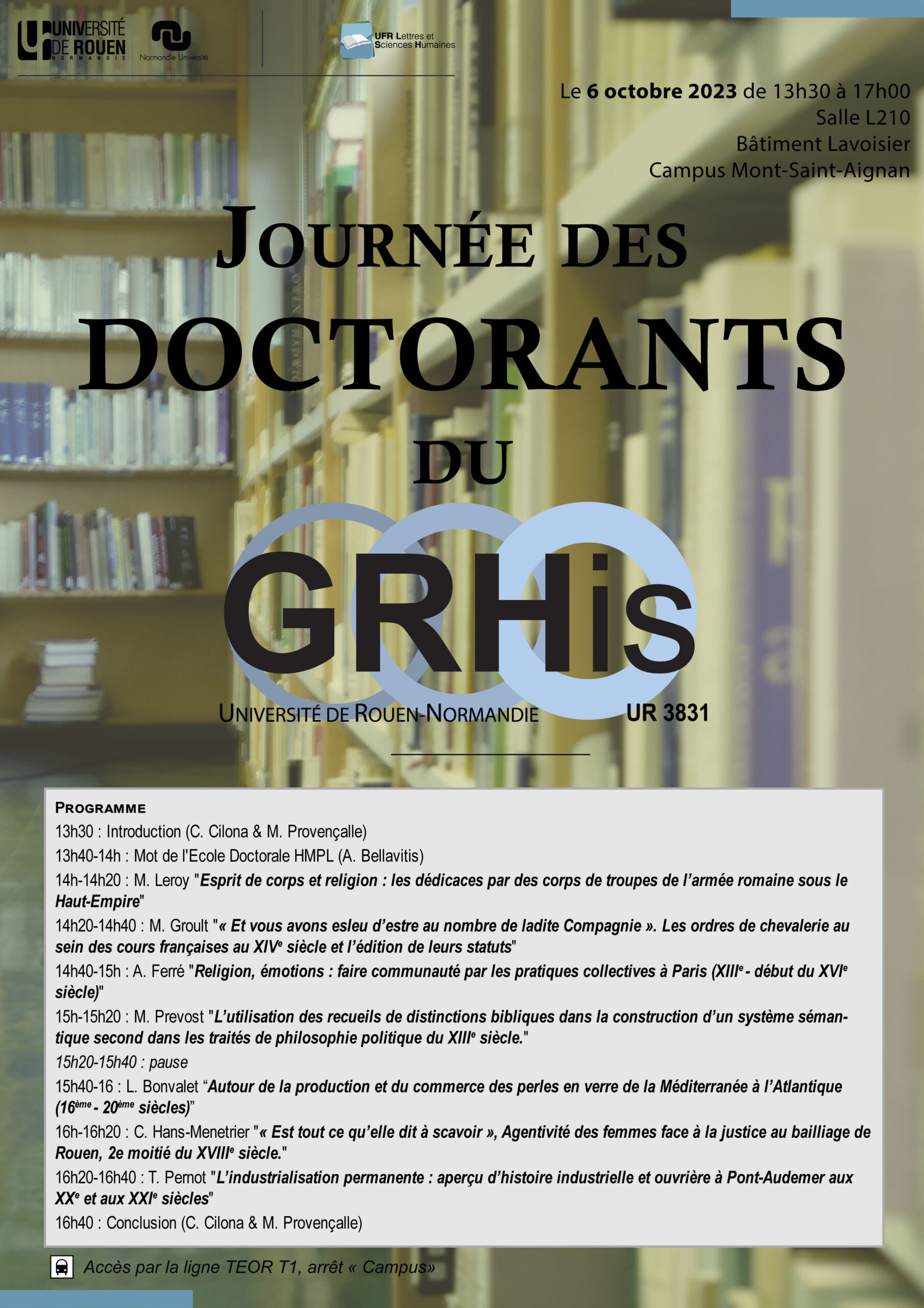 Journée des doctorants du GRHis