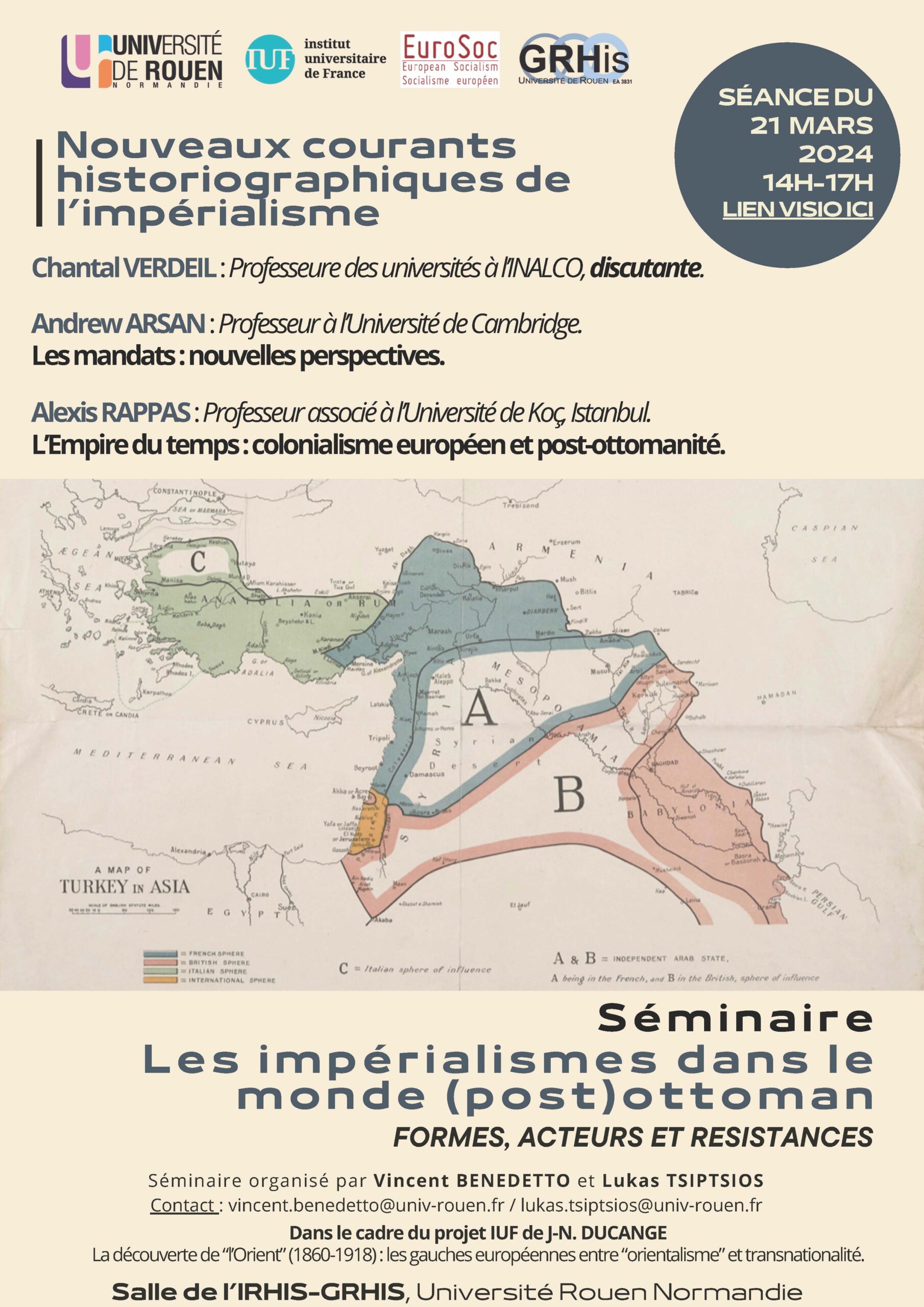 Nouveaux courants historiographiques de l’impérialisme (séminaire Impérialismes dans le monde (post) ottoman : formes, acteurs et résistances)