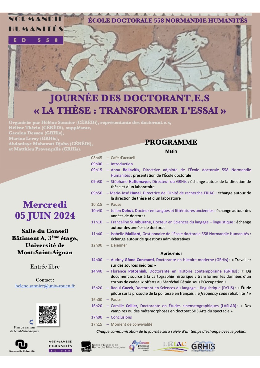 Journée des doctorant.e.s « La thèse : transformer l’essai »