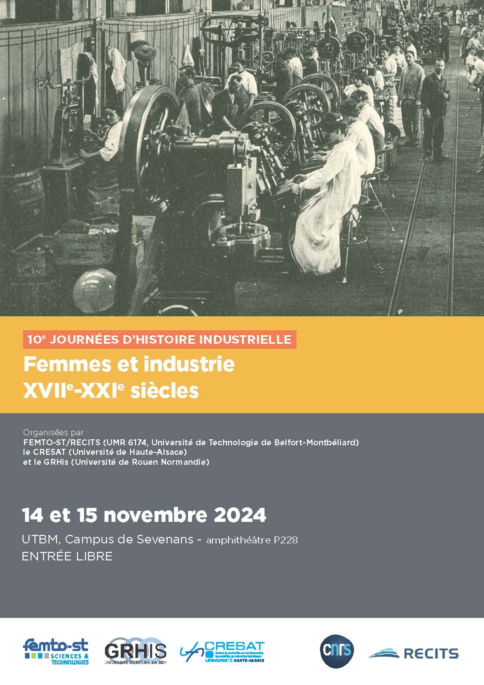 10e Journées d’Histoire industrielle. Femmes et industrie XVIIe-XXIe siècles